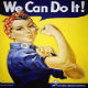Woman on a poster saying "We can do it"